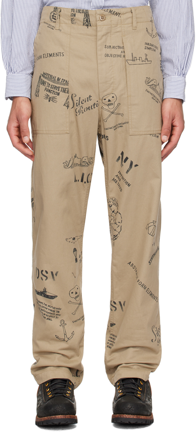 Pantalon Bourgeron Kaki Engineered Garments En Solde