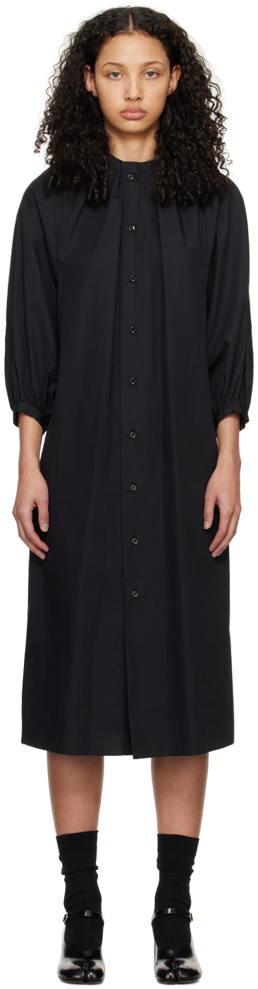 MM6 Maison Margiela Robe longue noire à boutons SSENSE France