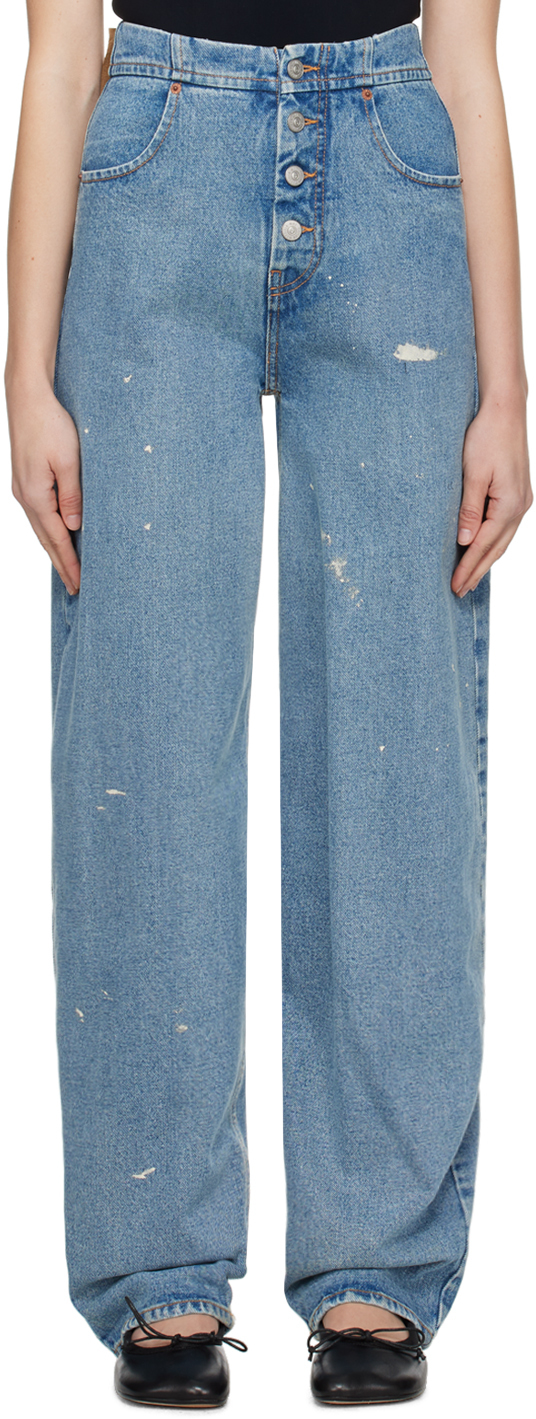 Jean décontracté bleu MM6 Maison Margiela en solde