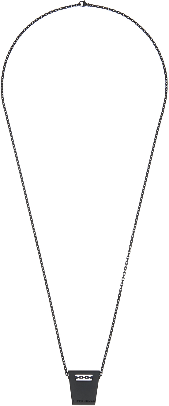 Collier Noir Pendentif Graphique Rick Owens En Solde