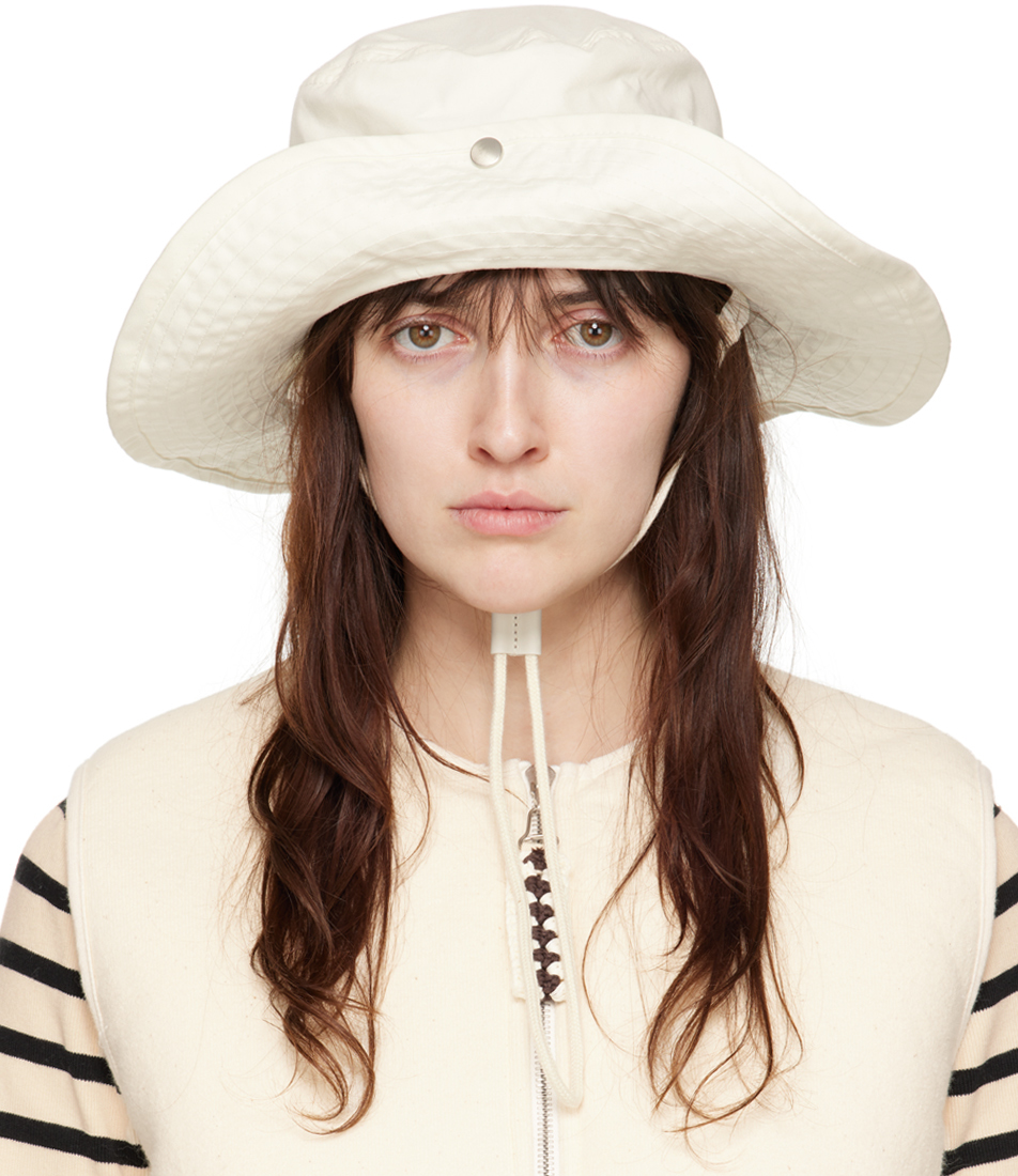 Off White Bucket Beach Hat By Jil Sander On Sale