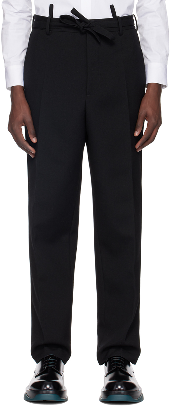 Pantalon étagé noir Jil Sander en solde