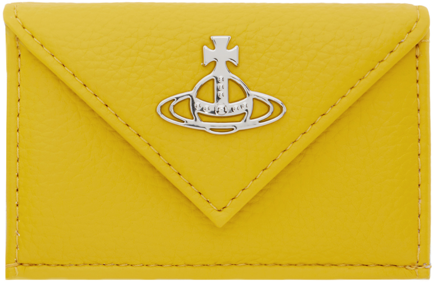 Yellow Re Vegan Envelope Wallet By Vivienne Westwood On Sale