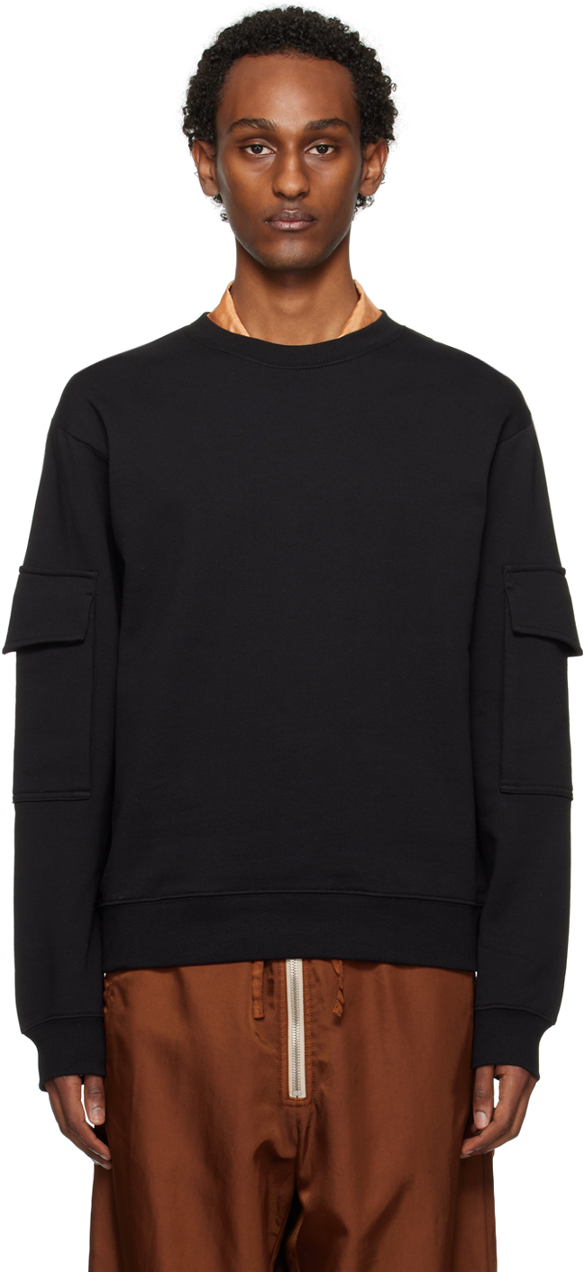 Dries Van Noten Pull Molletonn Noir Poches Cargo Ssense France