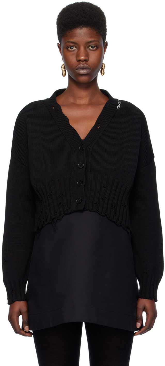 Black Disheveled Cardigan By Marni On Sale