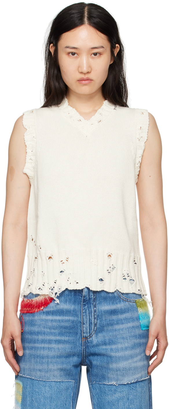 Off White Dishevelled Vest By Marni On Sale