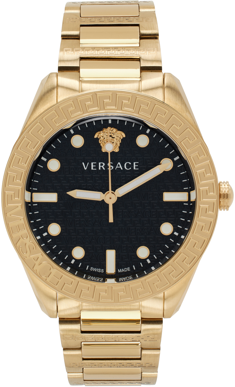 Gold Greca Dome Watch By Versace On Sale