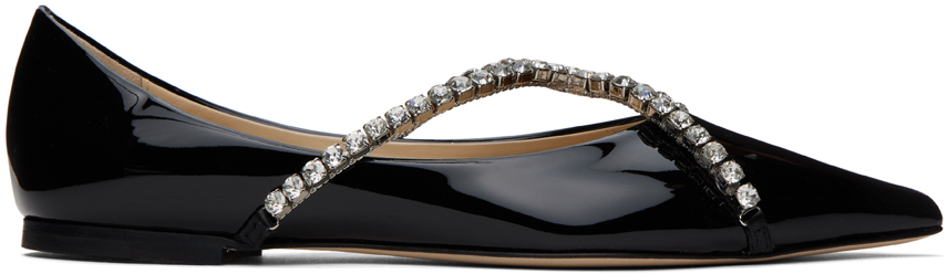 Black Genevi Ballerina Flats By Jimmy Choo On Sale