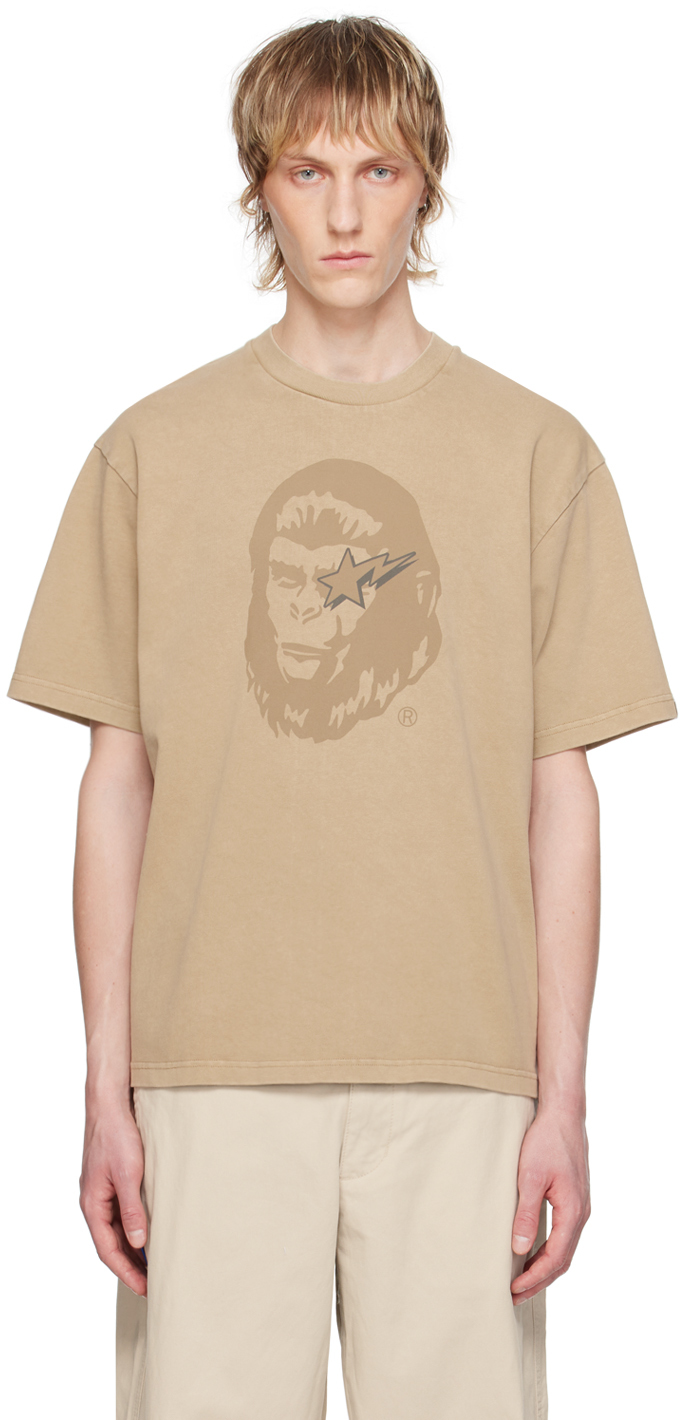 Bape Beige World Gone Mad T Shirt Ssense Canada