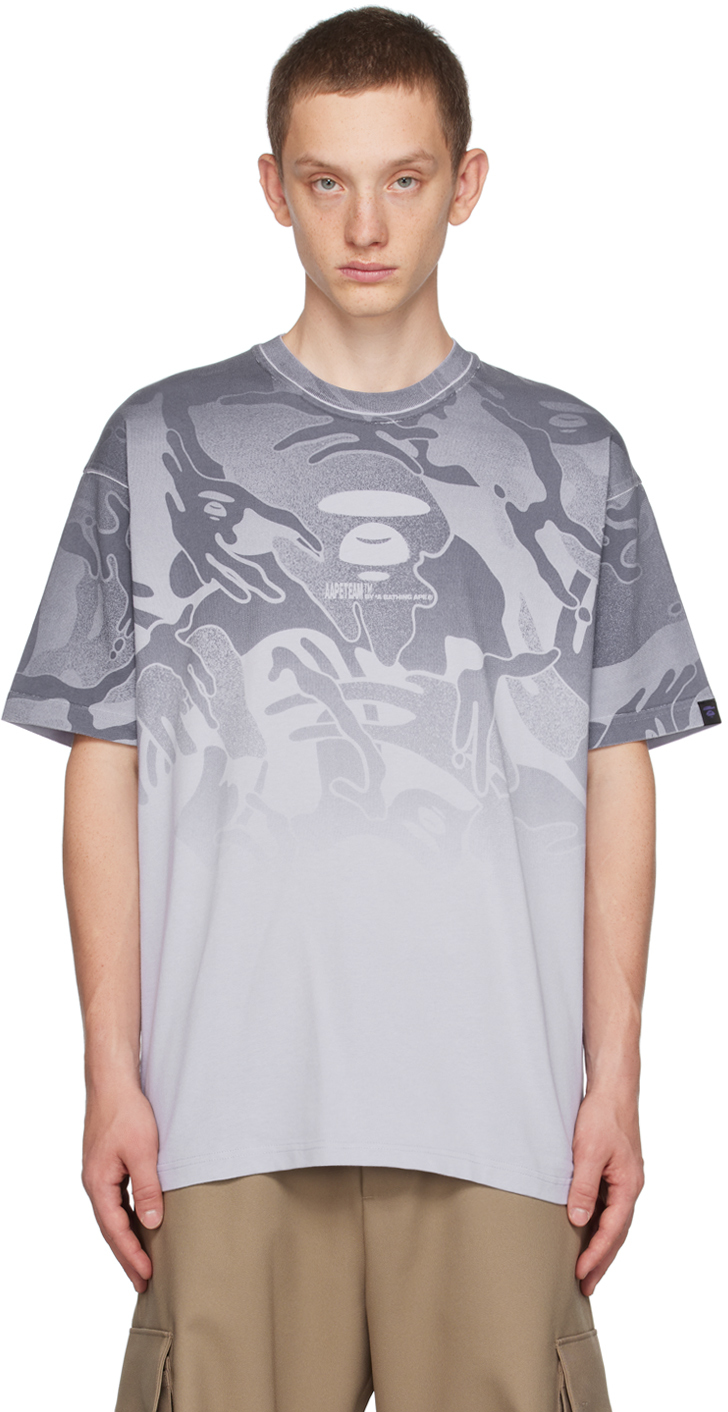 Purple Printed T Shirt By Aape By A Bathing Ape On Sale