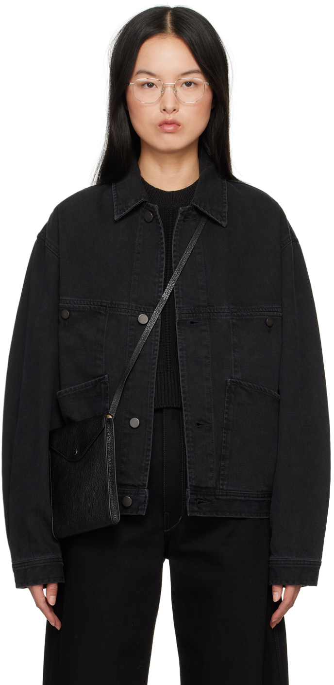 Black Pocket Denim Jacket By Lemaire On Sale