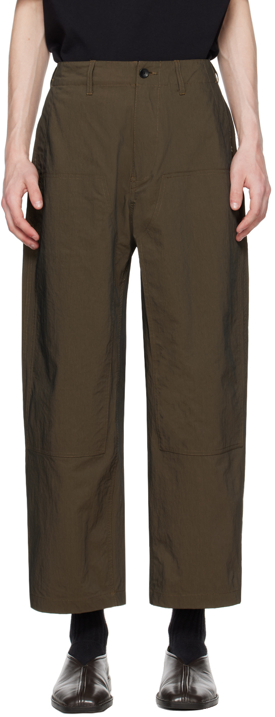 Khaki Dope Dyed Trousers By Meanswhile On Sale