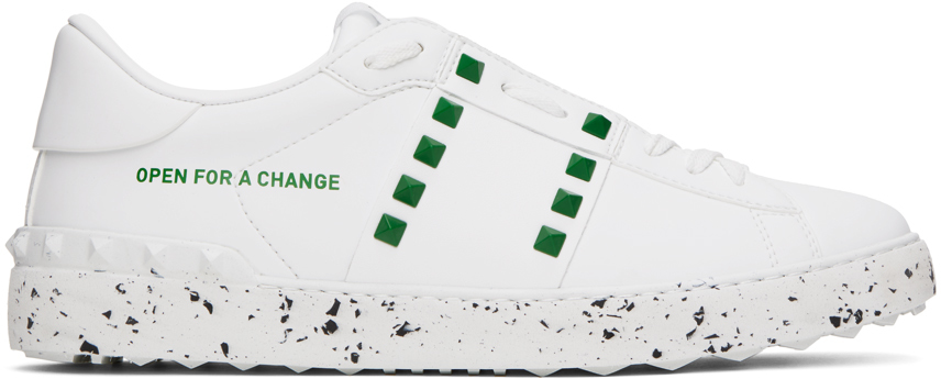 White Open For A Change Sneakers By Valentino Garavani On Sale