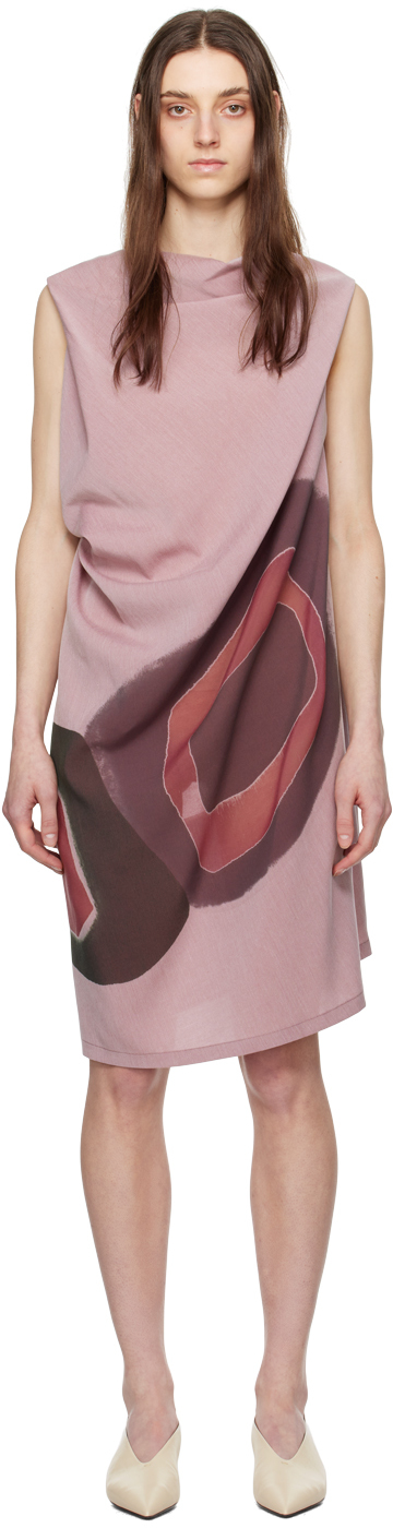 Purple Graphic Midi Dress By Issey Miyake On Sale