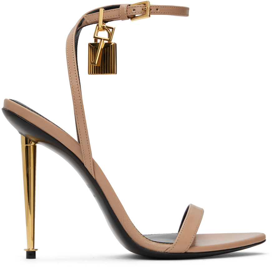 Tom Ford Beige Padlock Pointy Naked Heeled Sandals Ssense Canada