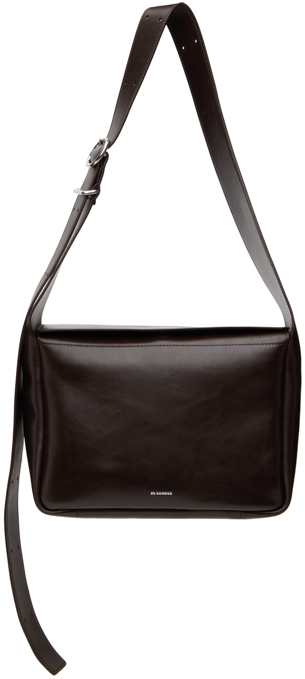 Jil Sander Brown Flap Small Bag SSENSE