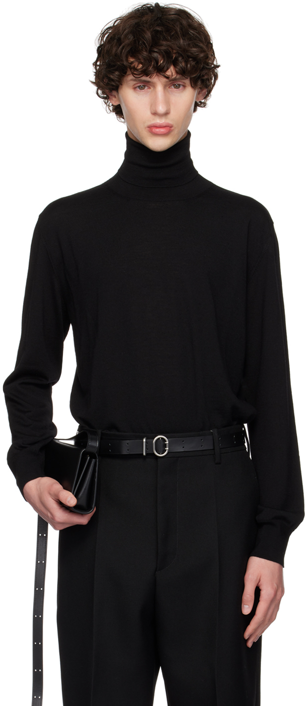 Jil Sander Black Lightweight High Neck Turtleneck SSENSE