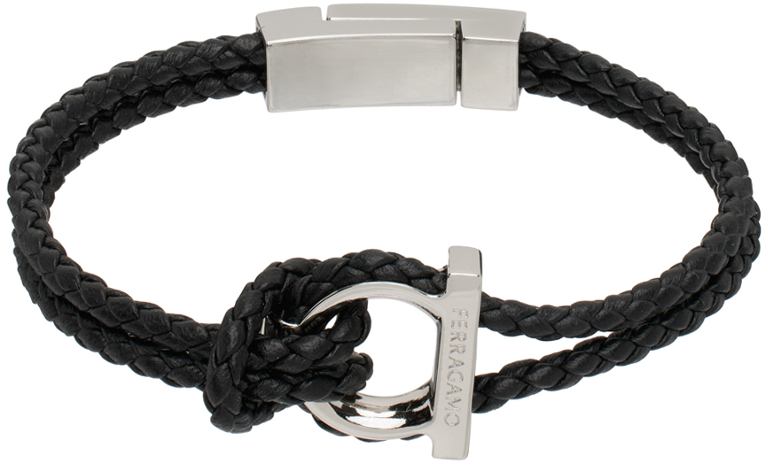 Ferragamo Black Gancini Bracelet SSENSE