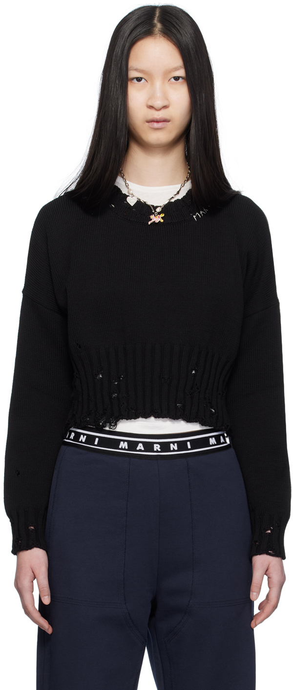 Black Dishevelled Sweater By Marni On Sale