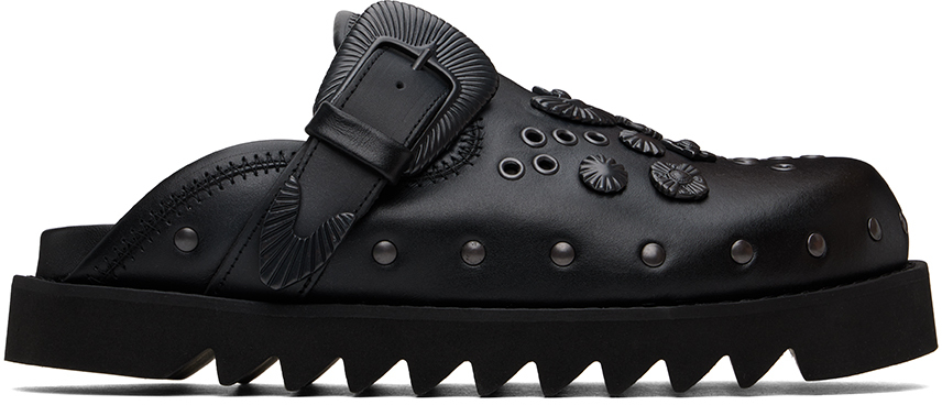 Ssense Exclusive Black Eyelet Metal Sabot By Toga Virilis On Sale