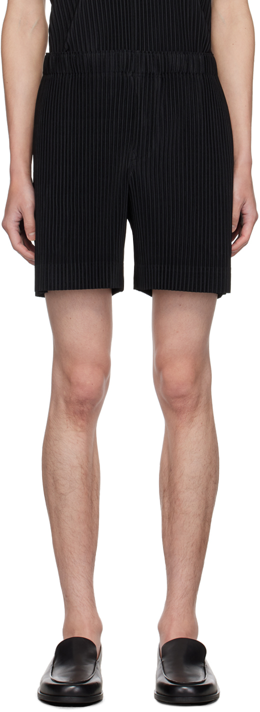 Homme Pliss Issey Miyake Black Monthly Color July Shorts Ssense