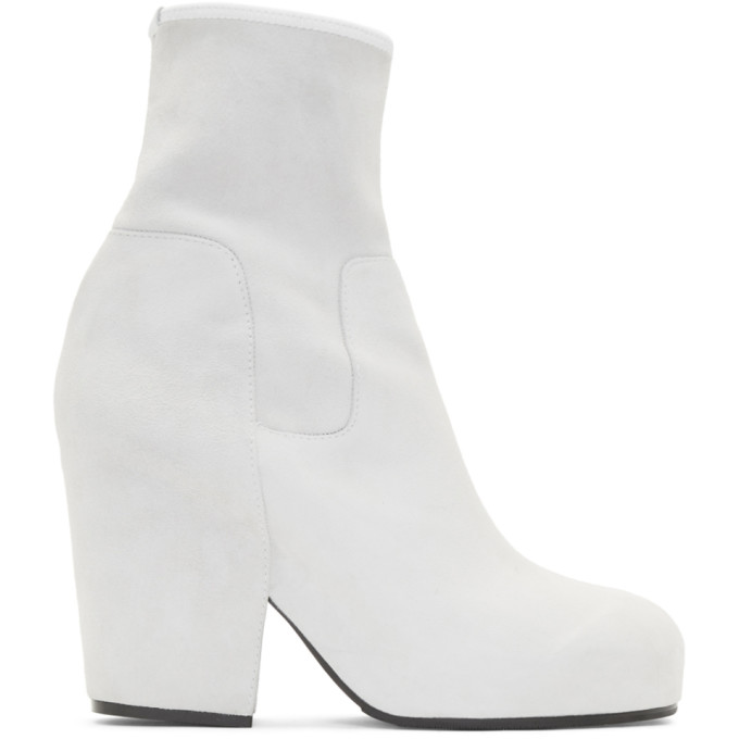 white suede chelsea boots