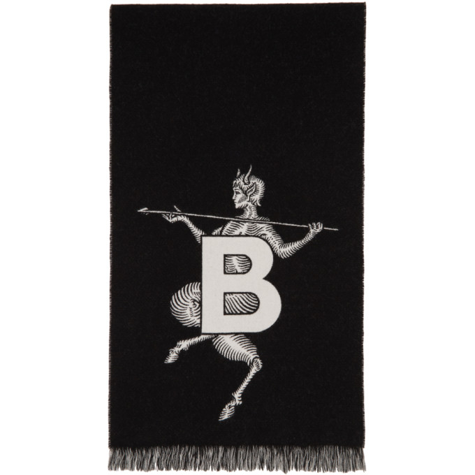 Burberry Black Mythical Alphabet TB Football Scarf