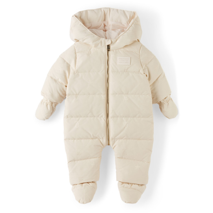 Burberry Baby Off-White Down Star Monogram Puffer Snowsuit