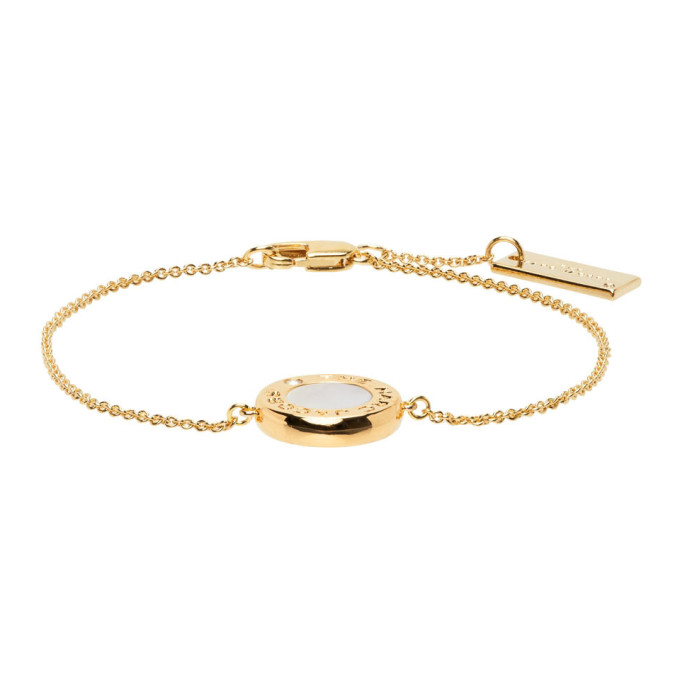 Marc Jacobs Gold & Mother-Of-Pearl The Medallion Bracelet