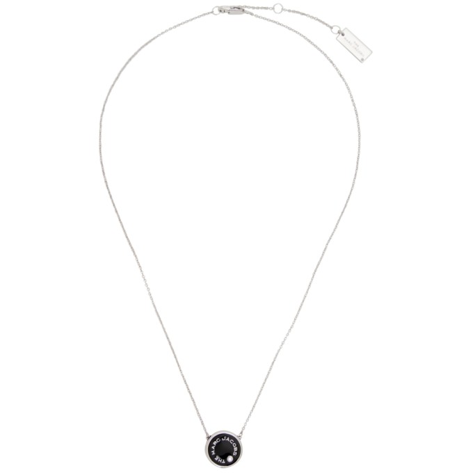 Marc Jacobs Black & Silver Medallion Pendant Necklace