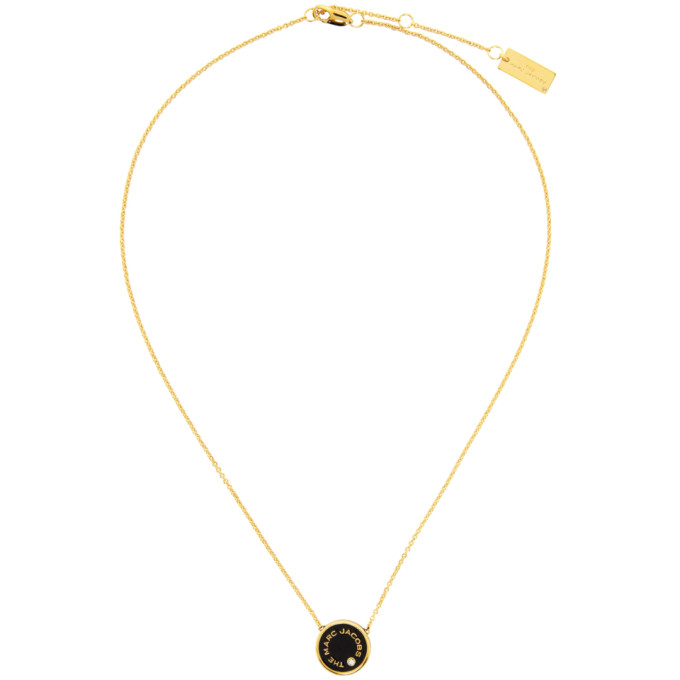 Marc Jacobs Gold & Black The Medallion Pendant Necklace