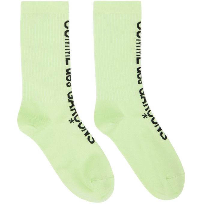 Comme des Garcons Green Logo Socks