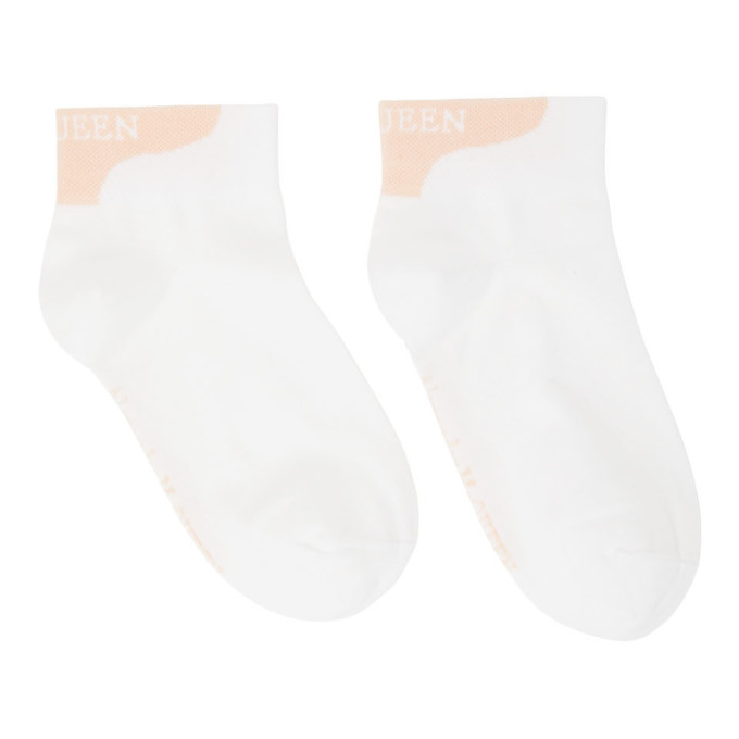 Alexander McQueen Pink & White Mini Branded Socks