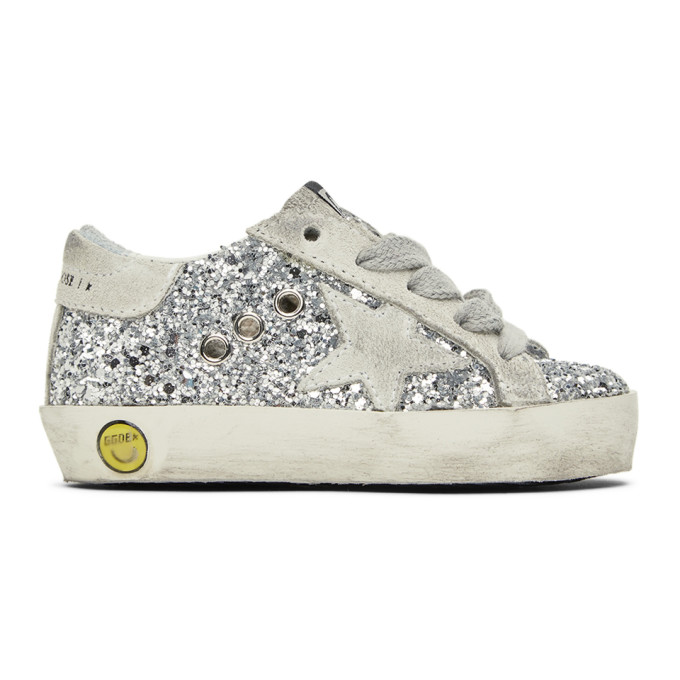 Golden Goose Baby Silver Glitter Super-Star Classic Sneakers