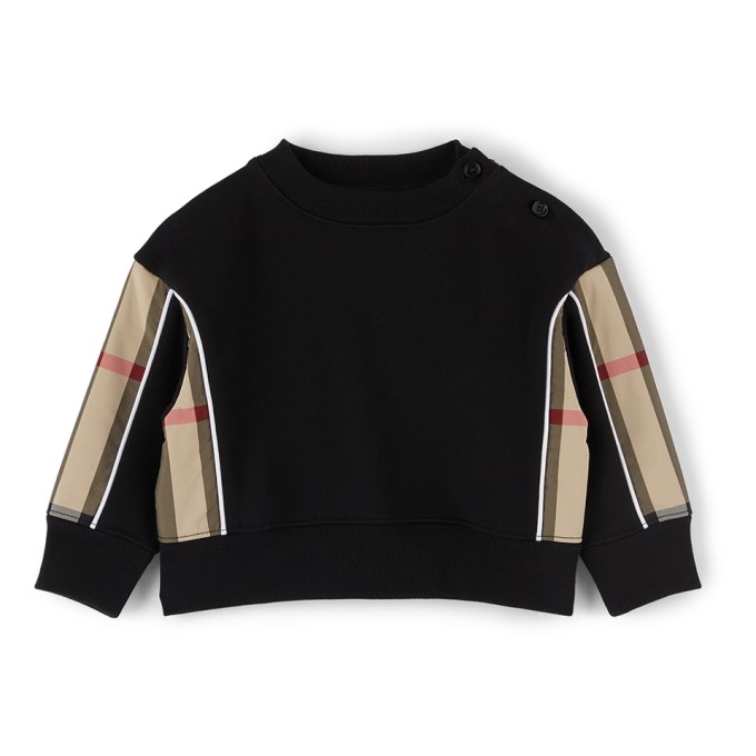 Burberry Baby Black Check Panel Sweatshirt