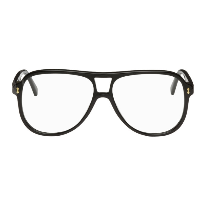 Gucci Black Pilot Navigator Optical Glasses