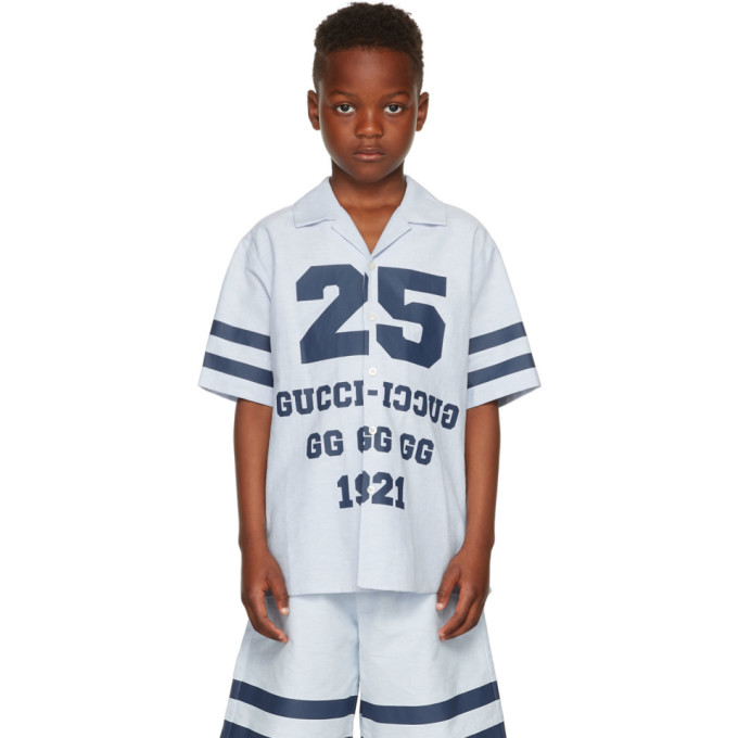 Kids Blue Cotton 25 Gucci 1921 Shirt
