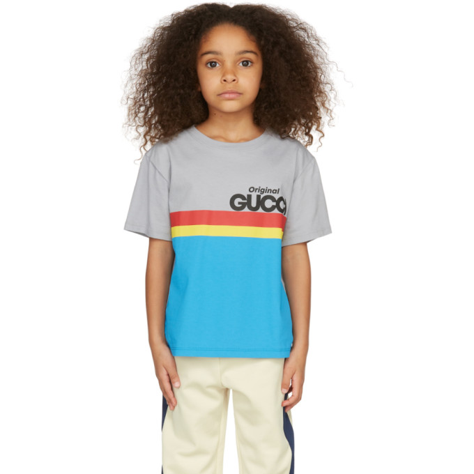 Kids Grey & Blue Original Gucci T-Shirt