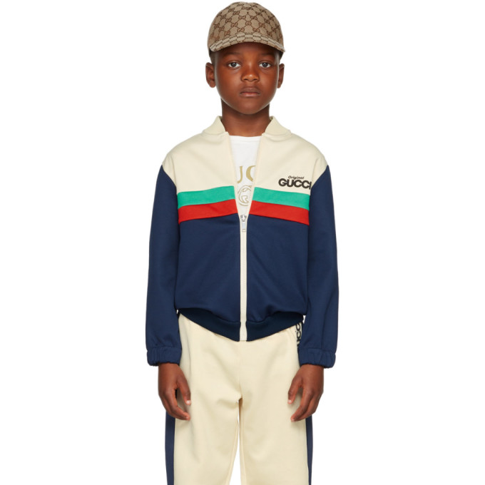 Kids Navy & Off-White Original Gucci Zip-Up Jacket