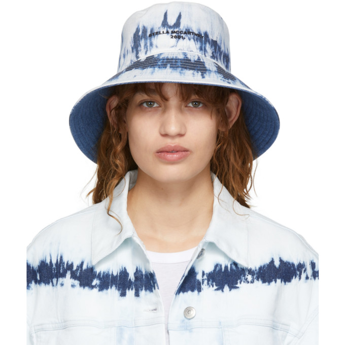 Stella McCartney Reversible Blue & White Denim Bucket Hat