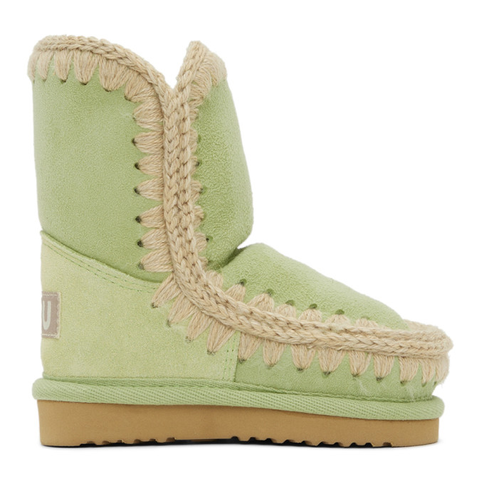 Mou SSENSE Exclusive Kids Green Boots