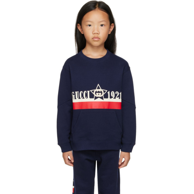 Gucci Kids Navy Cotton Sweater