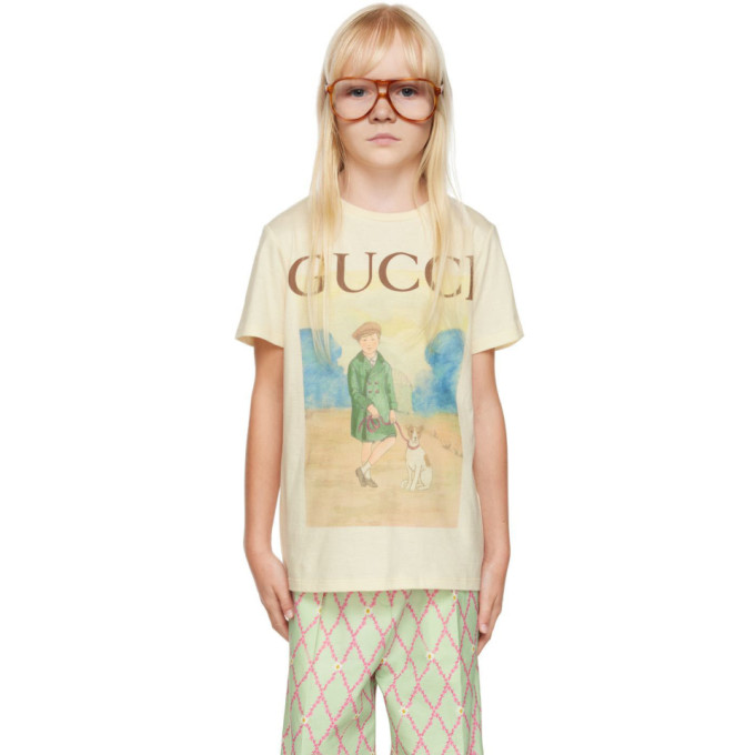 Gucci Kids Off-White Printed T-Shirt