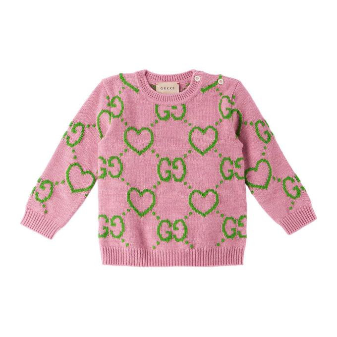 Gucci Baby Pink GG Hearts Sweater