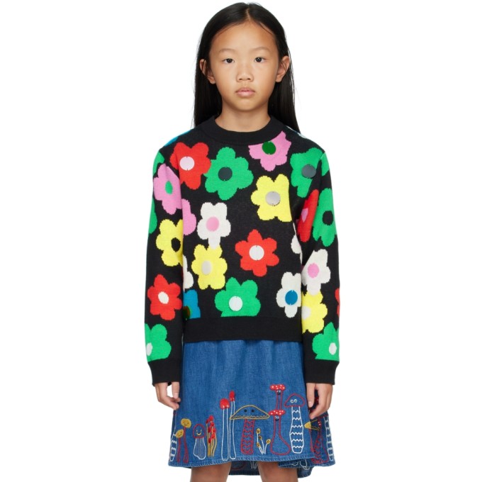 Stella McCartney Kids Black Flower Sweater