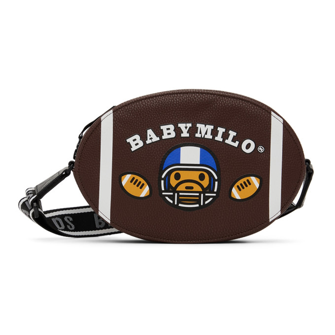 BAPE Kids Brown Baby Milo Football Bag
