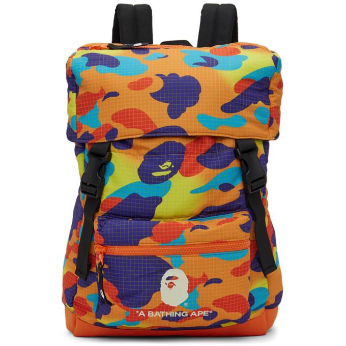 BAPE Kids Multicolor Camo Backpack