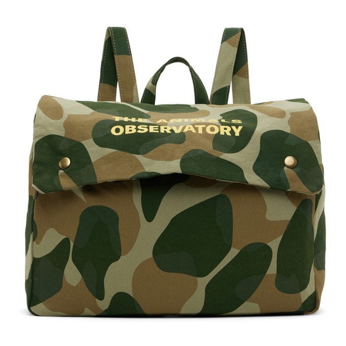 The Animals Observatory Kids Green Military Backpack