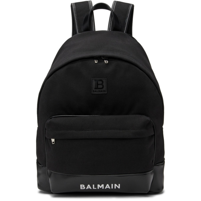 Balmain Kids Black Logo Backpack