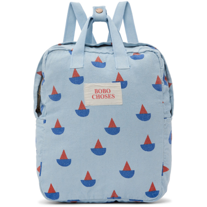 Bobo Choses Kids Blue Sail Boat All Over School Backpack